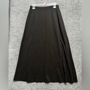 Eileen Fisher Woman’s Brown Knit Viscose Wool Maxi Skirt Pull On Size Medium